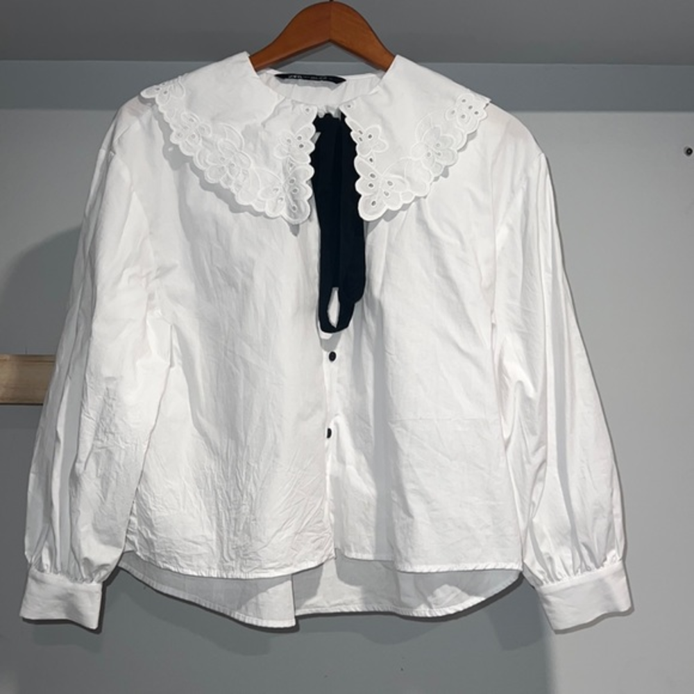 Zara black and‎ white top